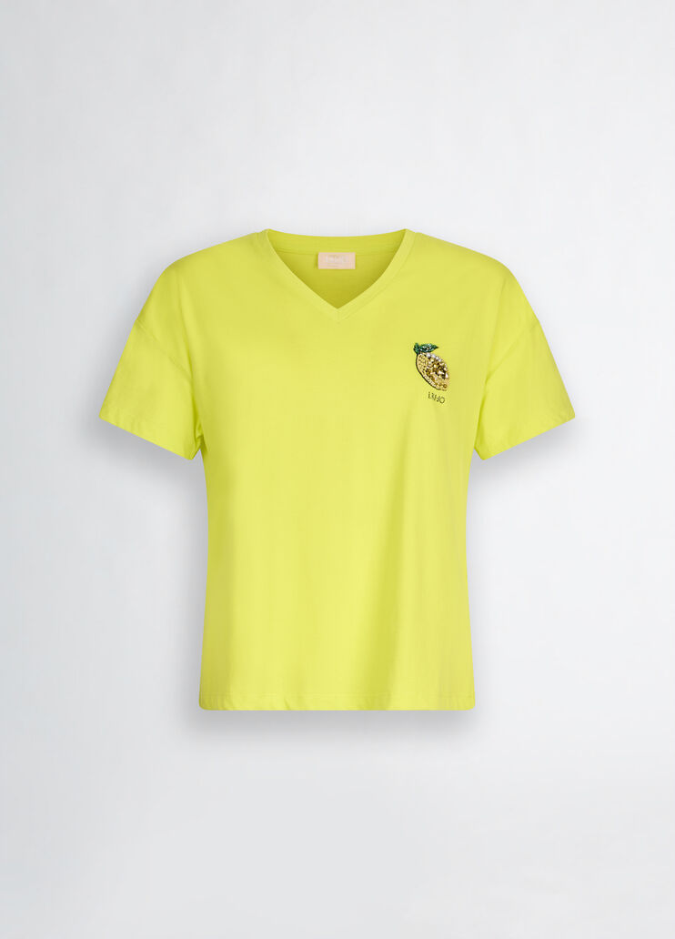 T-shirt with lemon yellow Liu Jo - large image number 6 T-shirt with lemon yellow Liu Jo - large image number 6