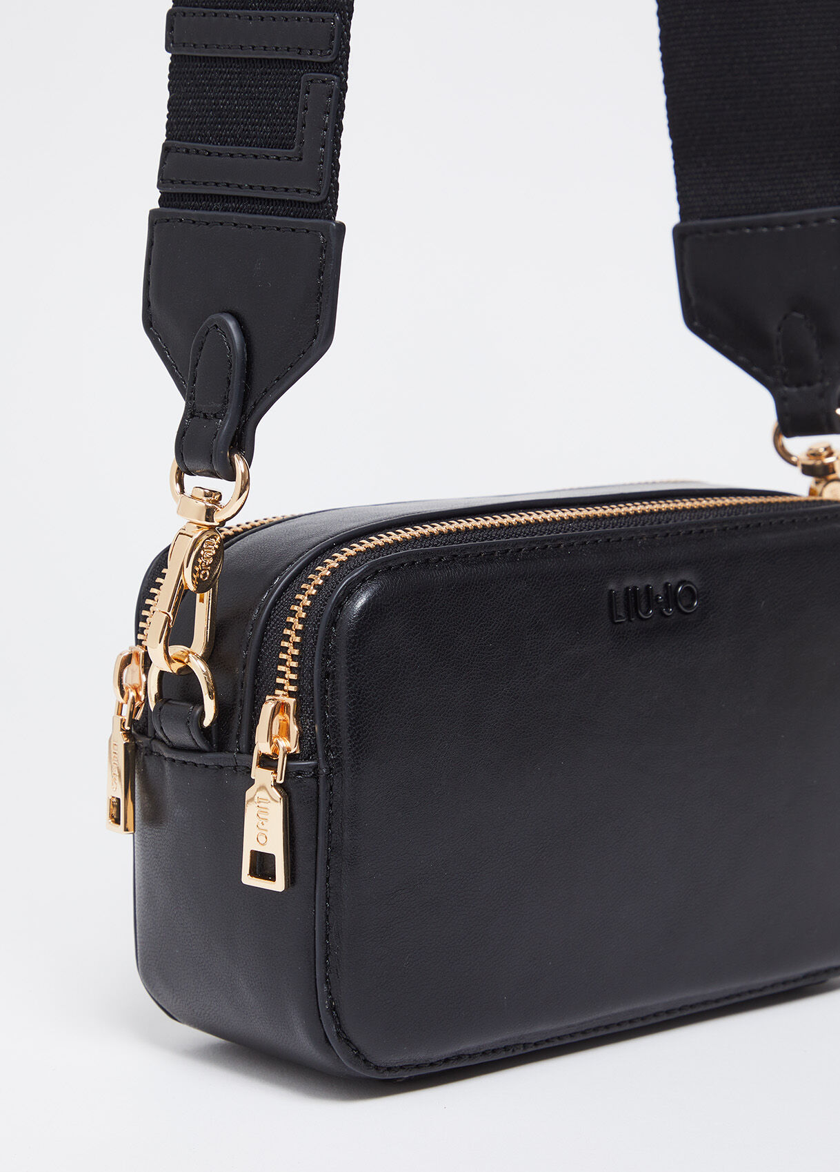 Black crossbody bag with maxi logo colour black Liu Jo