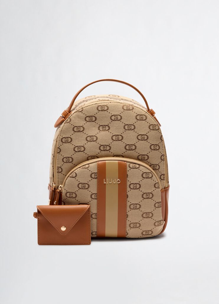 Jacquard backpack with clutch beige Liu Jo - medium Jacquard backpack with clutch beige Liu Jo - medium