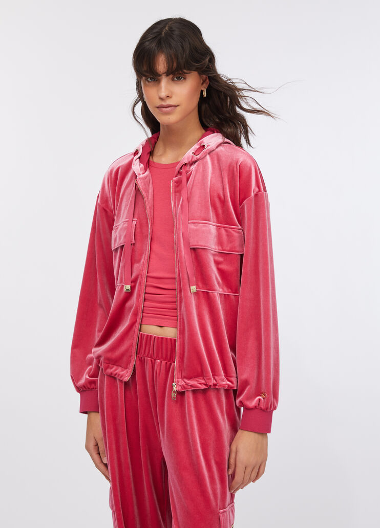 Chenille-Hoodie Sauerkirsche Liu Jo - large image number 0