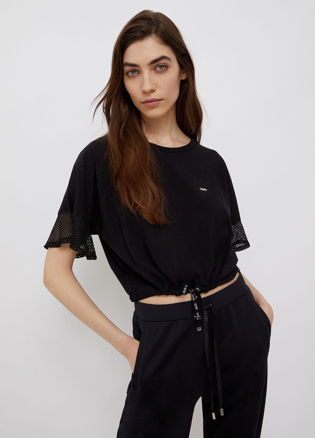 T-Shirt mit Mesh-Eins&auml;tzen Schwarz Liu Jo - large image number 0