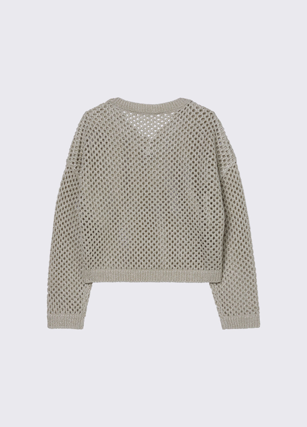 Сетчатый пуловер с V-образным вырезом горловины бежевый Liu Jo - large image number 1