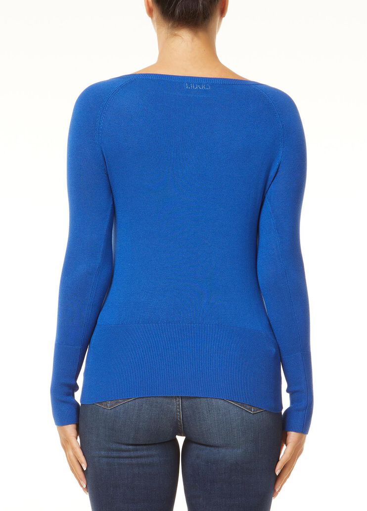 Jumper with maxi bow Electric Blue Liu Jo - large image number 1