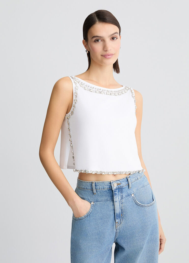 White top with bejewelled embellishment white Liu Jo - medium White top with bejewelled embellishment white Liu Jo - medium