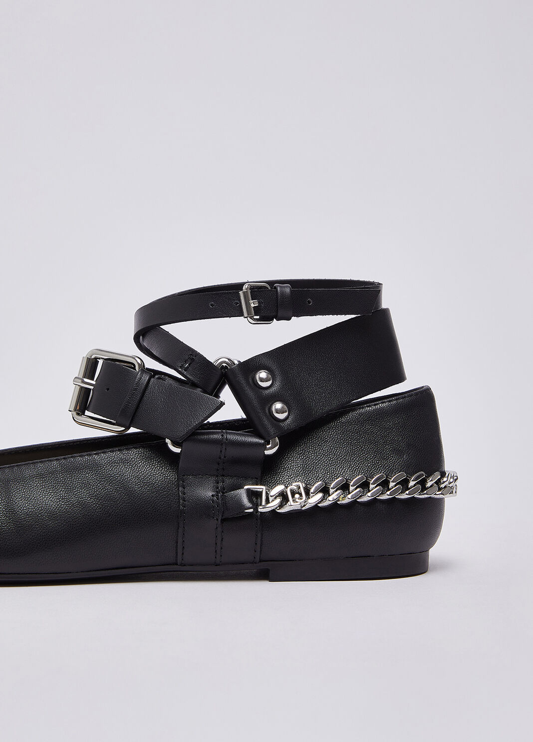 Ballet flats in leather black Liu Jo - large image number 5