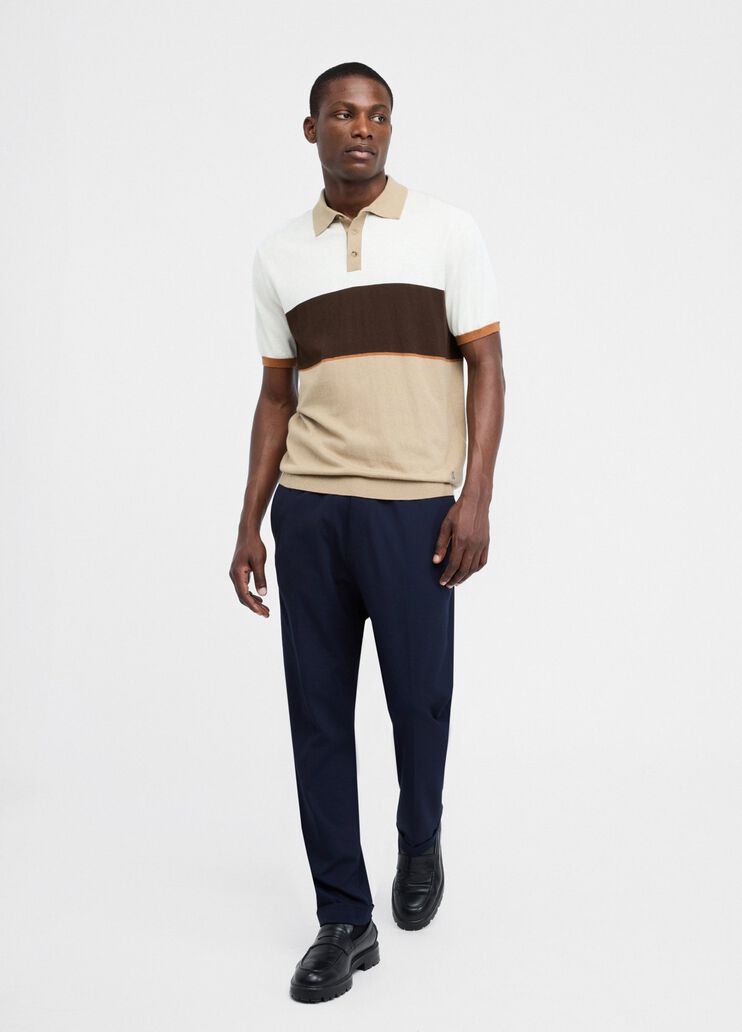 Polo en maille de coton et soie marron Liu Jo - large image number 5 Polo en maille de coton et soie marron Liu Jo - large image number 5