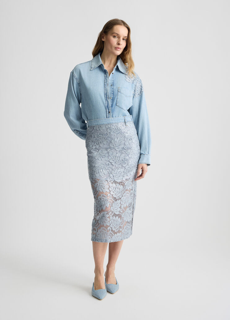 Lace skirt light denim Liu Jo - medium Lace skirt light denim Liu Jo - medium
