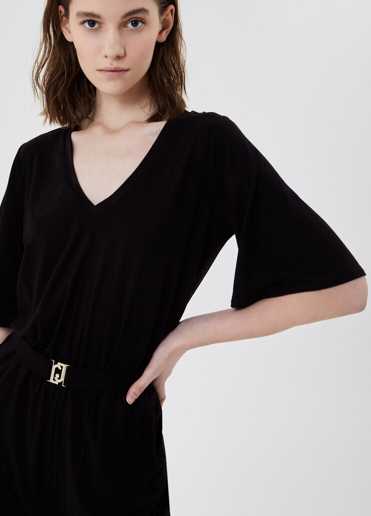 Длинный комбинезон с ремнём Чёрный Liu Jo - large image number 2