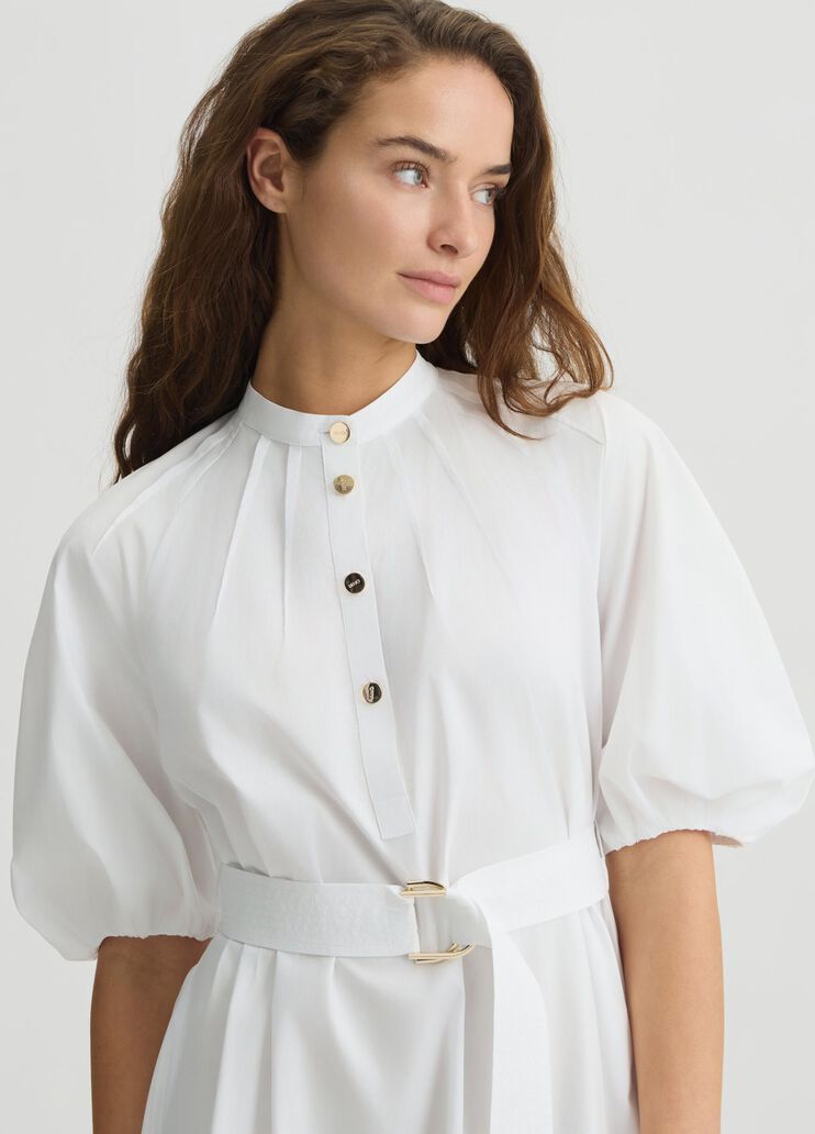 Cotton dress with belt white Liu Jo - large image number 2 Cotton dress with belt white Liu Jo - large image number 2