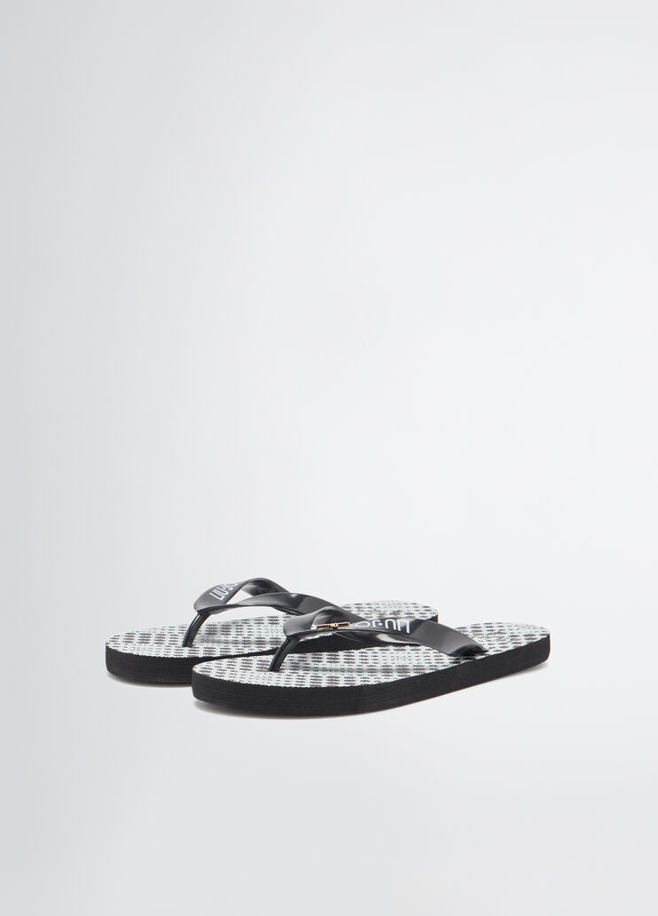 Thong sandals with polka-dot print white/black Liu Jo - large image number 1 Thong sandals with polka-dot print white/black Liu Jo - large image number 1
