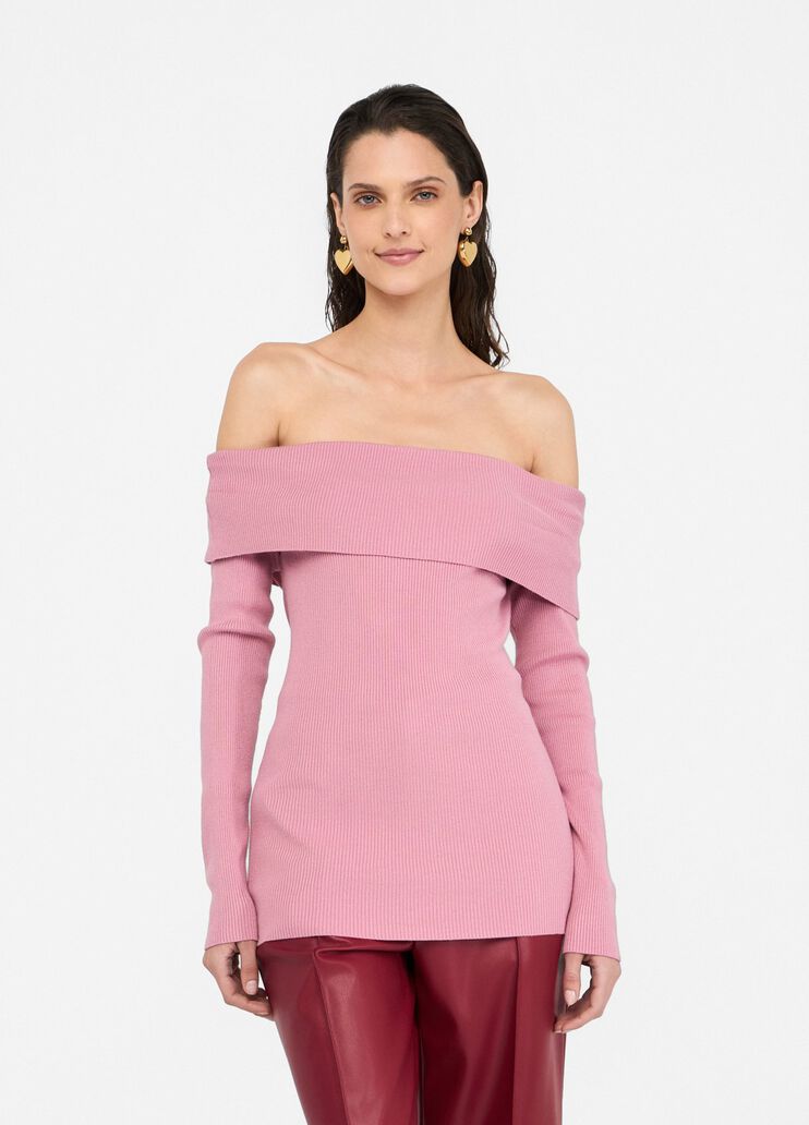 Off-the-shoulder jumper pink Liu Jo - large image number 0 Off-the-shoulder jumper pink Liu Jo - large image number 0