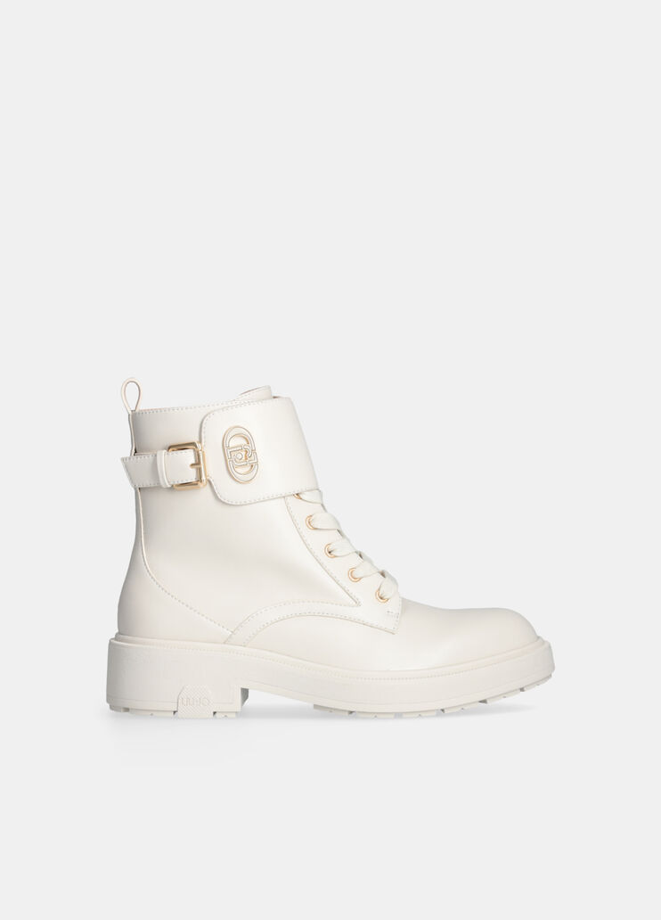 Leather combat boots milk Liu Jo - medium Leather combat boots milk Liu Jo - medium