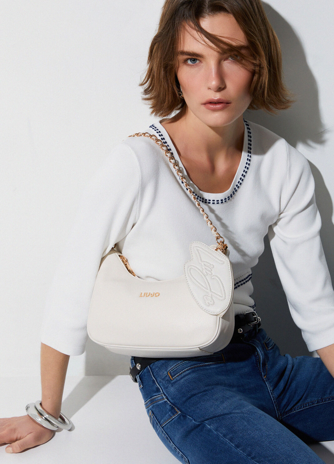 Borsa hobo piccola con portamonete panna Liu Jo - large image number 0