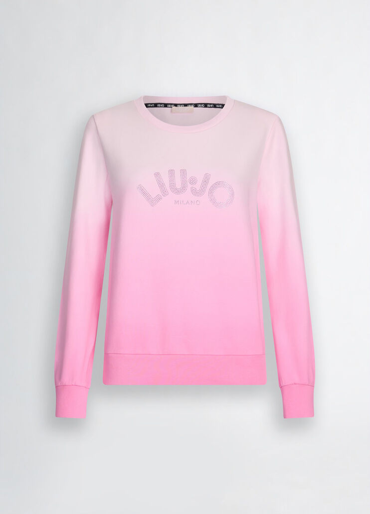 Sweatshirt with rhinestones pink Liu Jo - large image number 6 Sweatshirt with rhinestones pink Liu Jo - large image number 6
