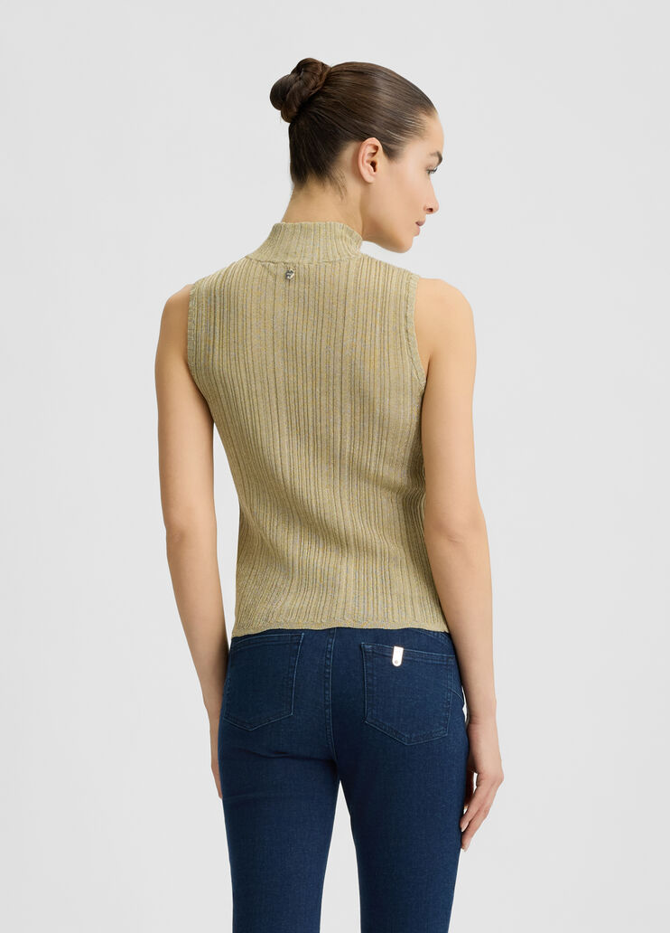 Lurex® knit top gold Liu Jo - large image number 1 Lurex® knit top gold Liu Jo - large image number 1