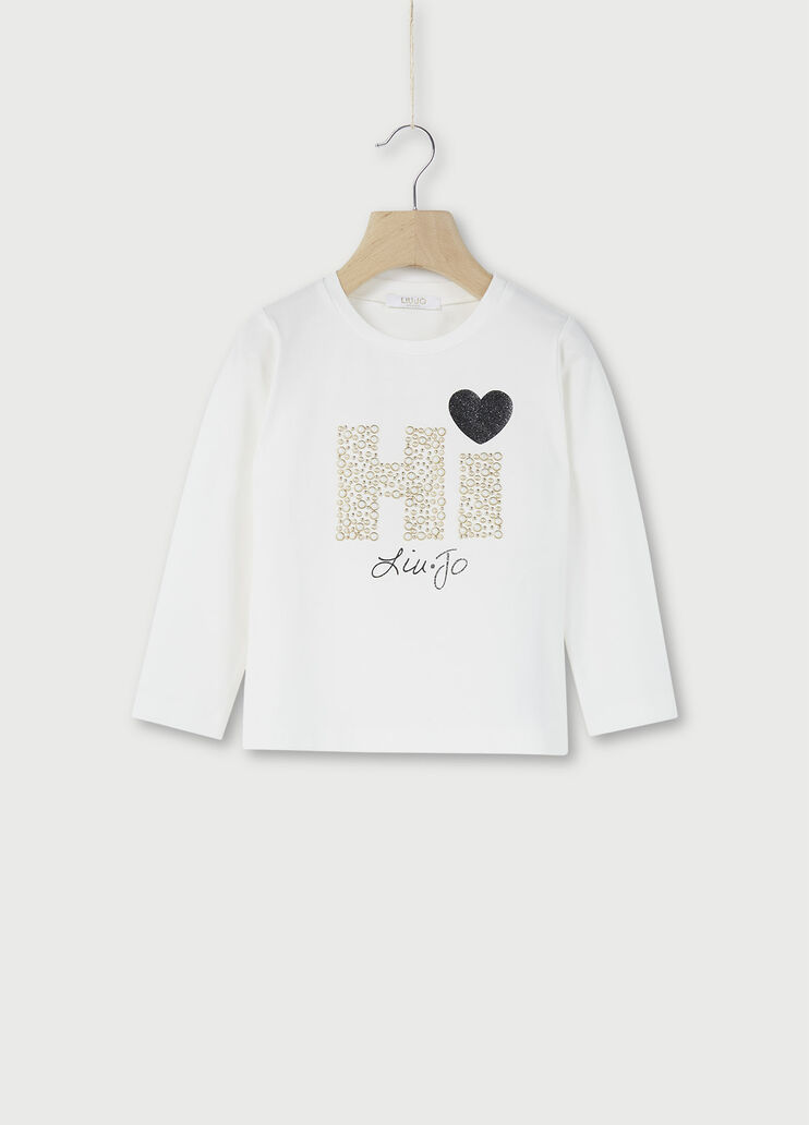 T-shirt with jewel beads White Liu Jo - large image number 0 T-shirt with jewel beads White Liu Jo - large image number 0