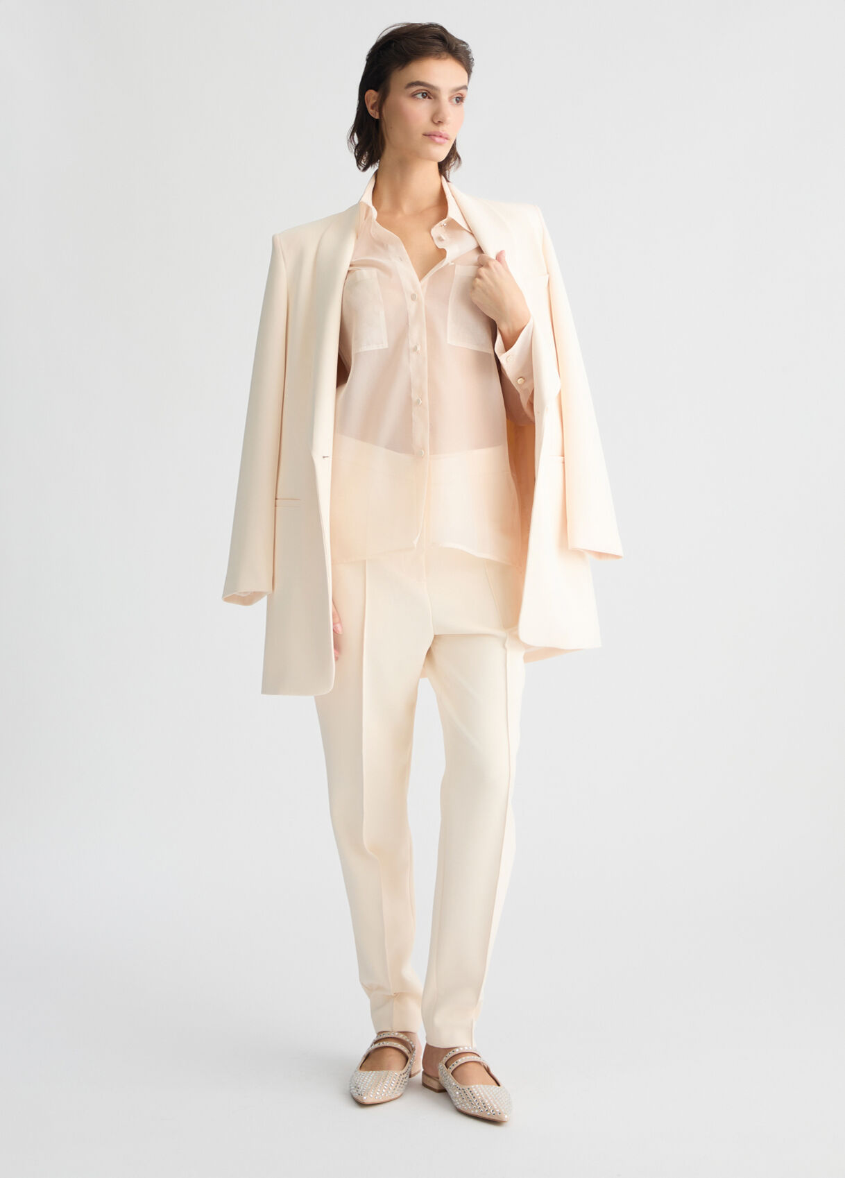 beige cigarette pants