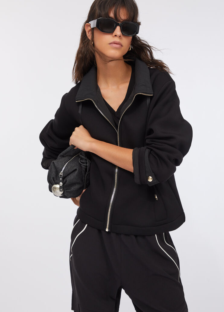 Scuba and nylon jacket black Liu Jo - large image number 2