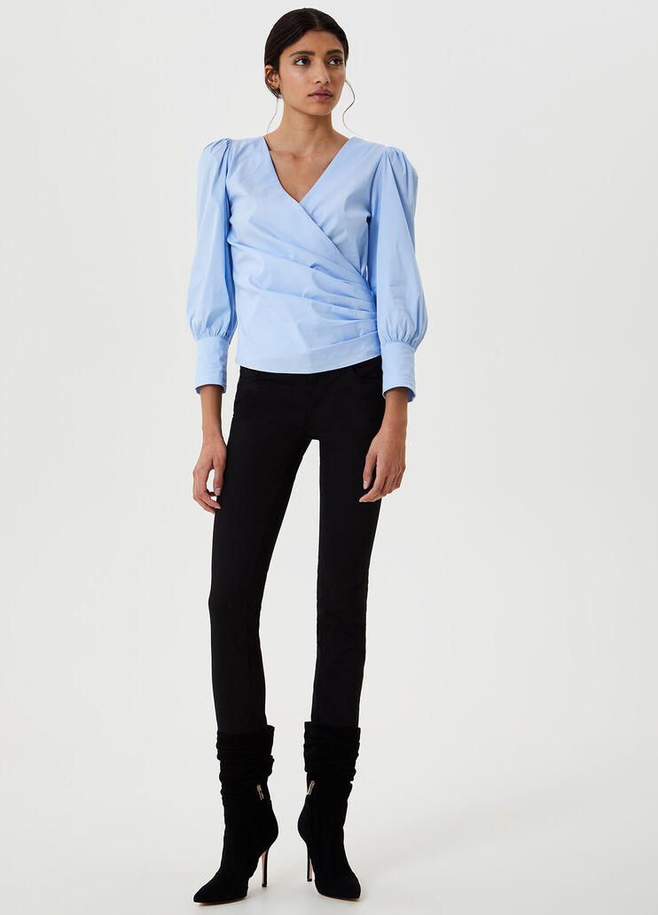 Crossover front blouse Light Blue Liu Jo - large image number 3