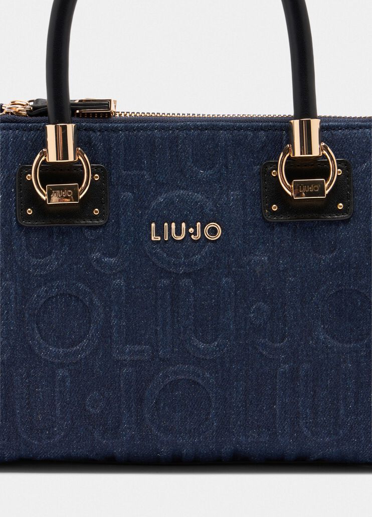 Sac à main petit format en denim bleu foncé Liu Jo - large image number 4
