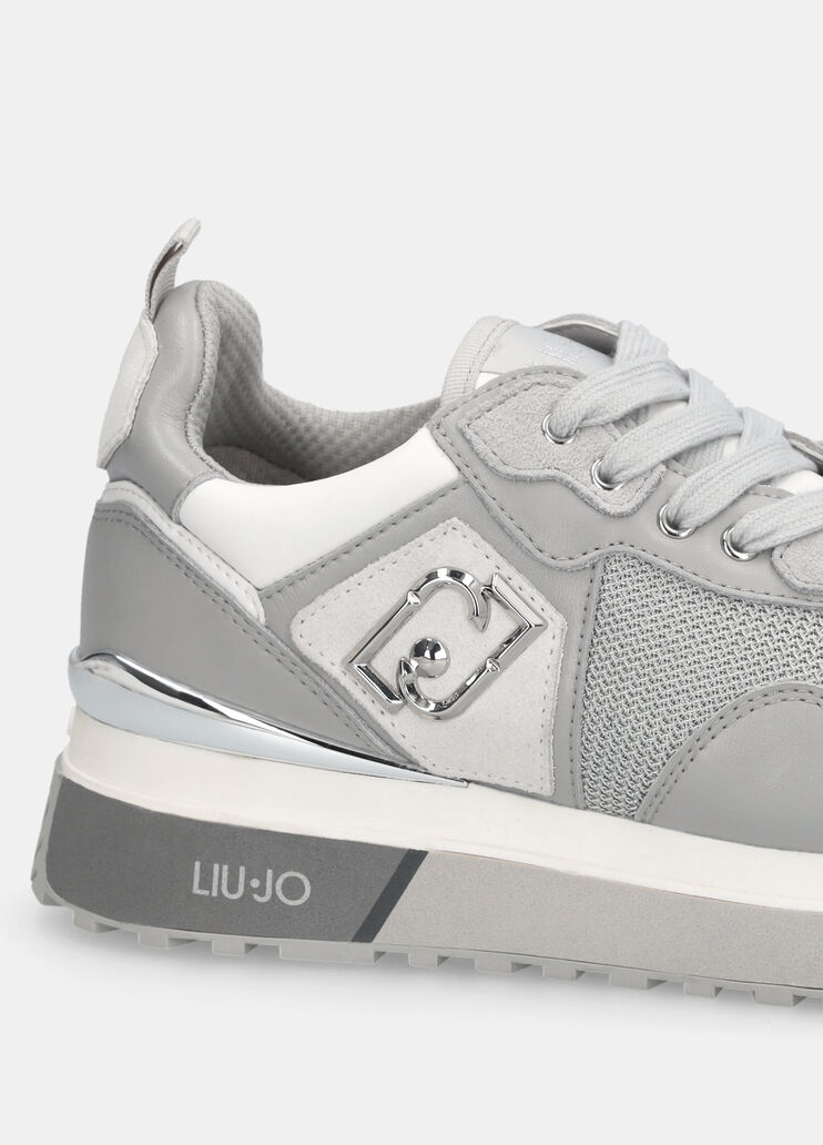 Leather and mesh sneakers grey Liu Jo - large image number 6 Leather and mesh sneakers grey Liu Jo - large image number 6