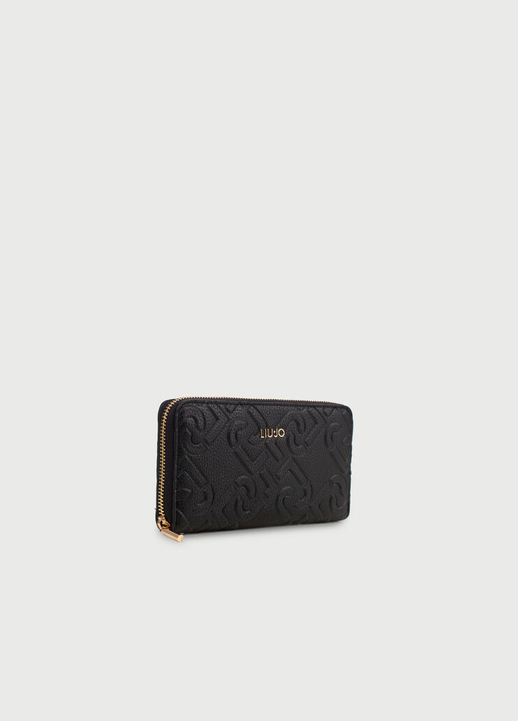 Wallet with logo Black Liu Jo - large image number 1