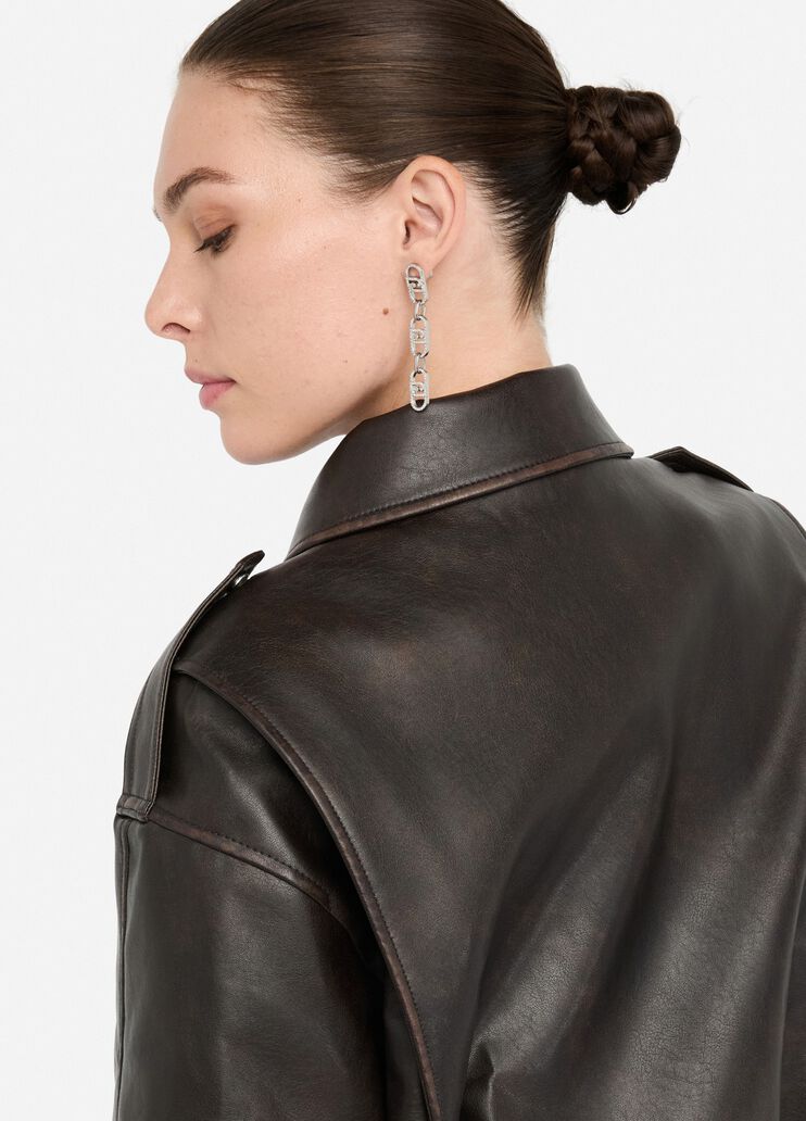 Coated fabric jacket light chocolate Liu Jo - large image number 4 Coated fabric jacket light chocolate Liu Jo - large image number 4