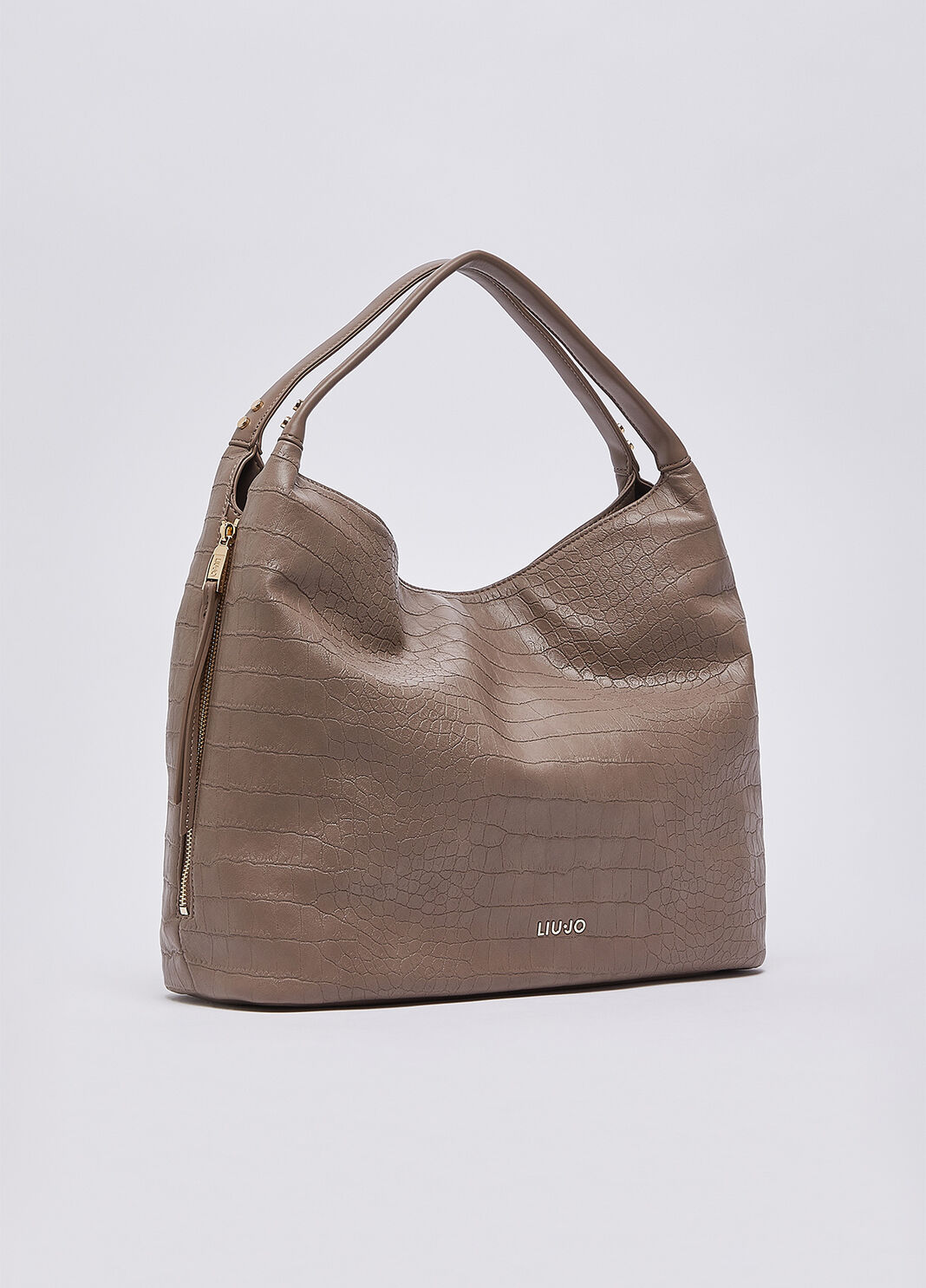 Large Croc-Effect Tote Bag mocha Liu Jo - large image number 2