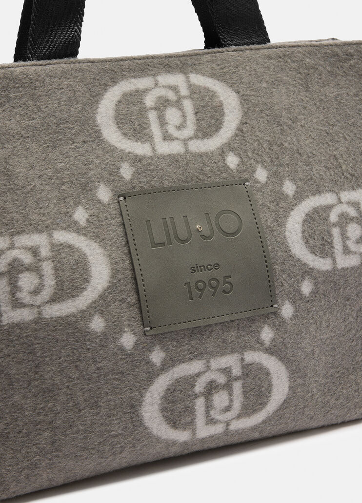 Large shopping bag with logo grey Liu Jo - large image number 4