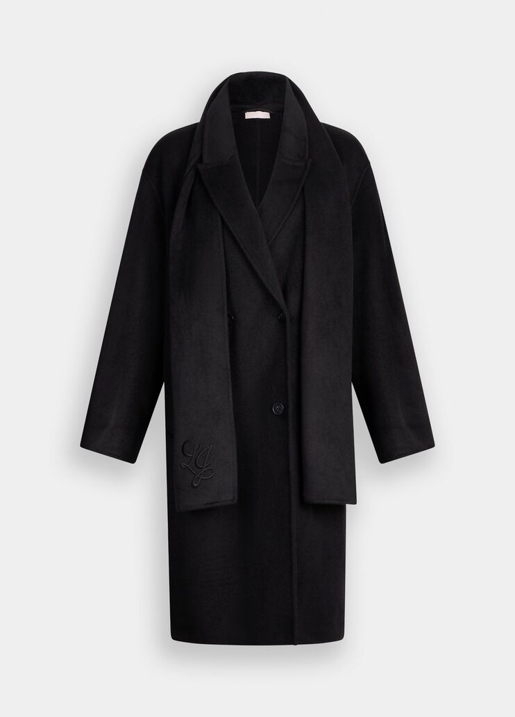 Wool coat with scarf black Liu Jo - large image number 6 Wool coat with scarf black Liu Jo - large image number 6