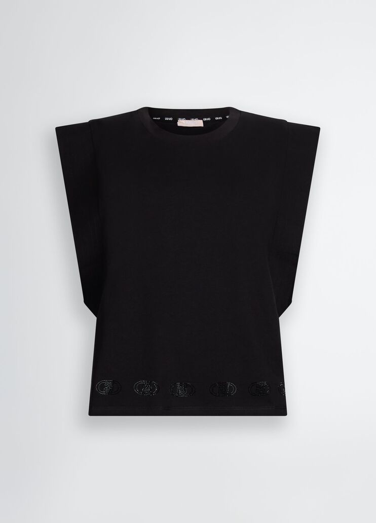 Cotton top black Liu Jo - large image number 6 Cotton top black Liu Jo - large image number 6