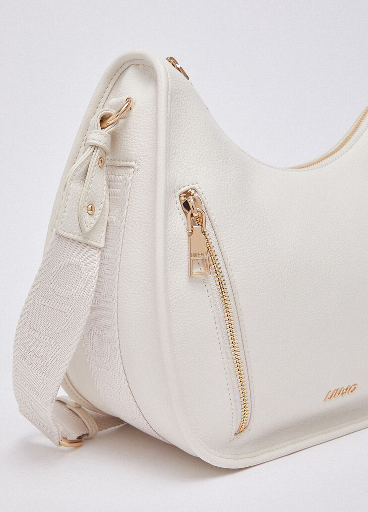 Medium zip-up hobo bag cream Liu Jo - medium