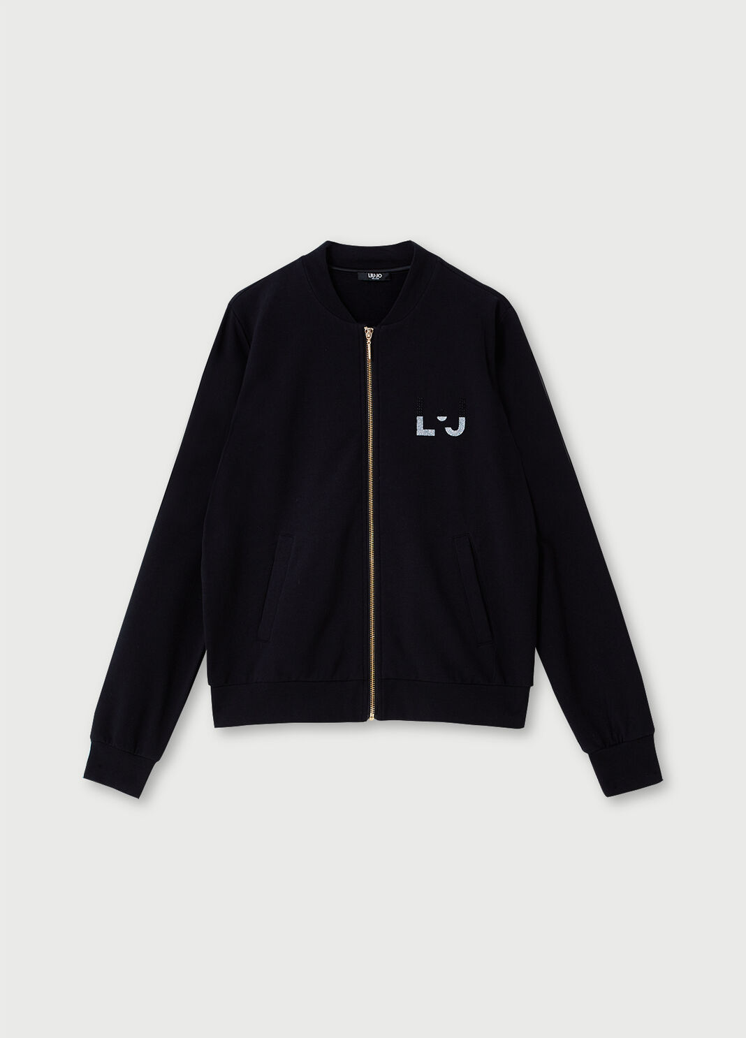 Sweatshirt with zip and logo Black Liu Jo - large image number 4
