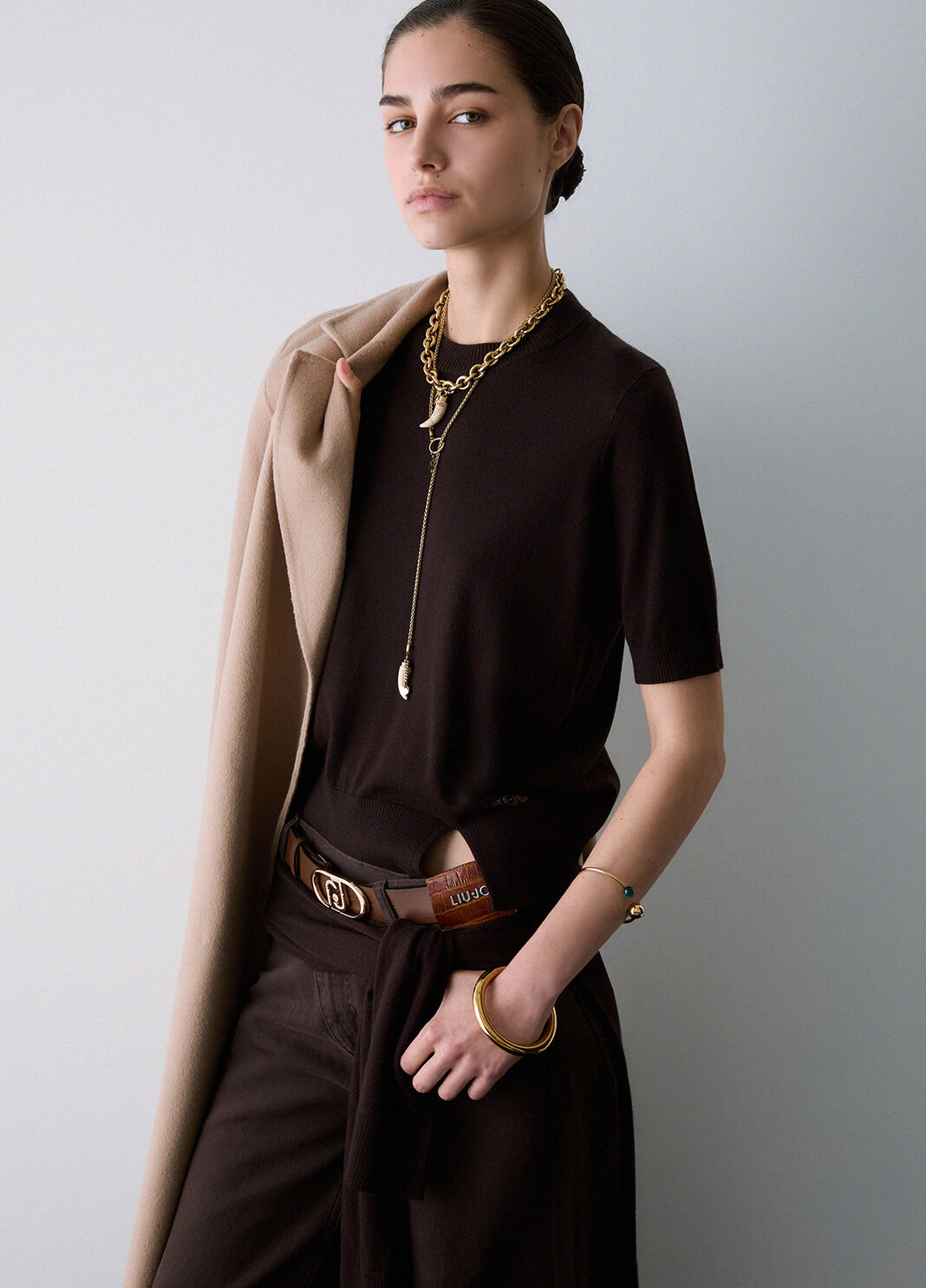 Knit Top dark brown Liu Jo - large image number 2