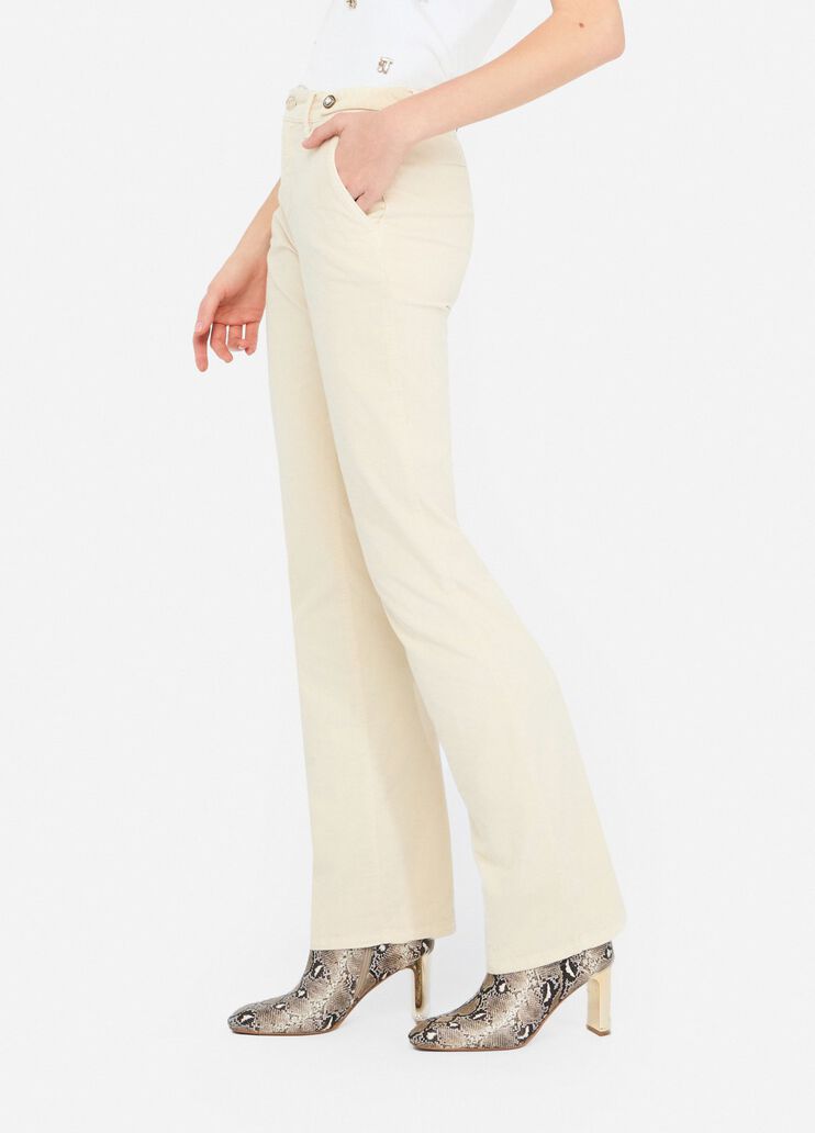 Pantalón bootcut de terciopelo beige claro Liu Jo - large image number 3