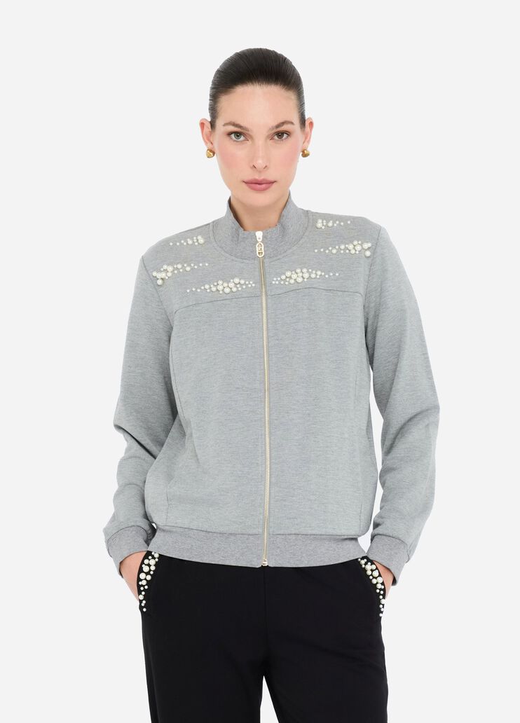Sweatshirt with zip light grey Liu Jo - medium Sweatshirt with zip light grey Liu Jo - medium