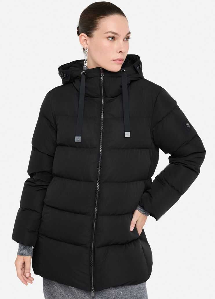 Down jacket with bejewelled embroidery black Liu Jo - large image number 2 Down jacket with bejewelled embroidery black Liu Jo - large image number 2