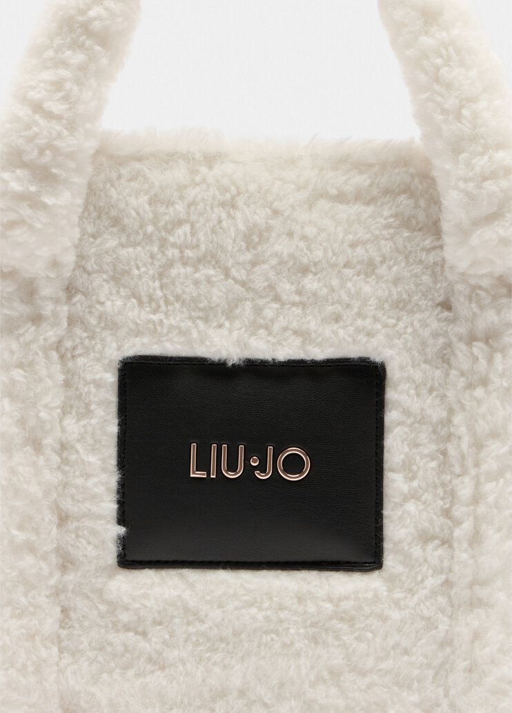 Medium teddy tote bag milk white Liu Jo - large image number 5 Medium teddy tote bag milk white Liu Jo - large image number 5