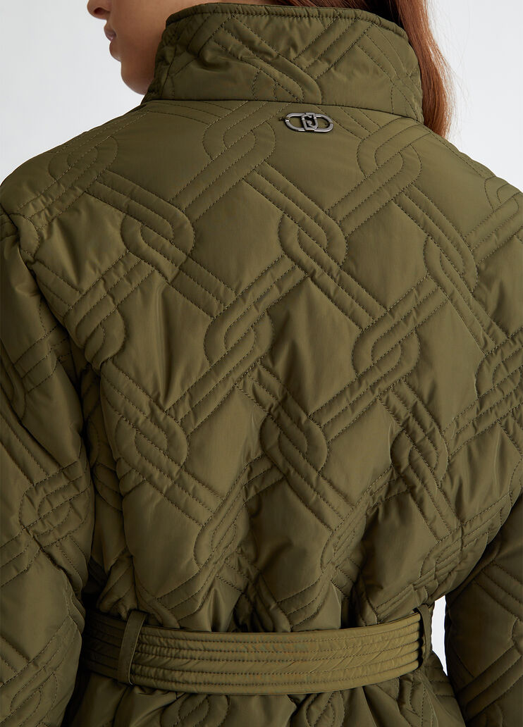 Quilted padded jacket colour khaki green | Liu Jo