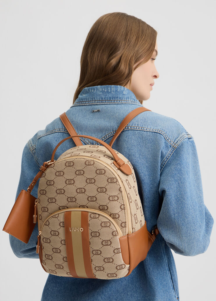 Jacquard backpack with clutch beige Liu Jo - medium Jacquard backpack with clutch beige Liu Jo - medium