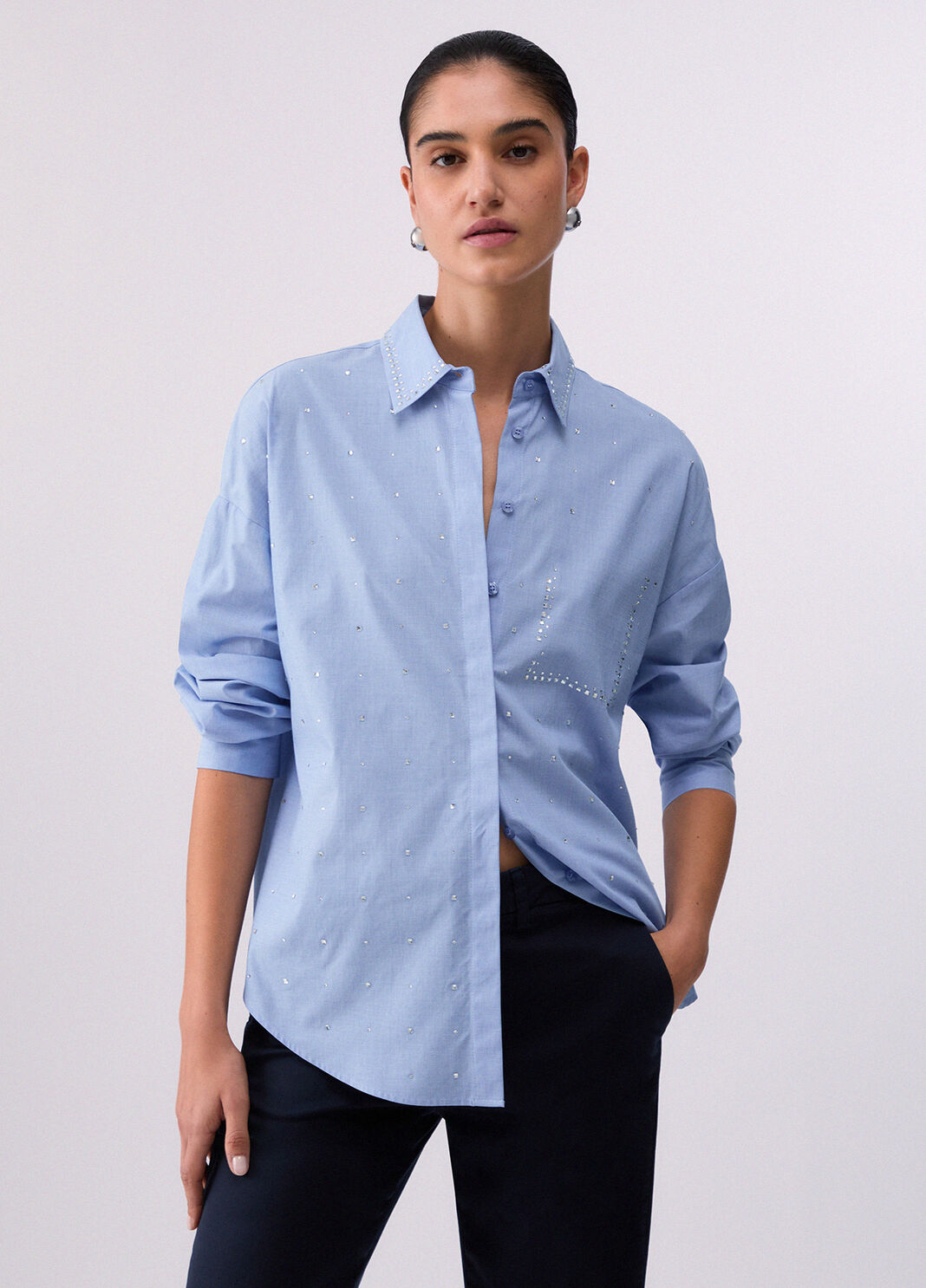 Rhinestone Shirt light blue Liu Jo - large image number 0