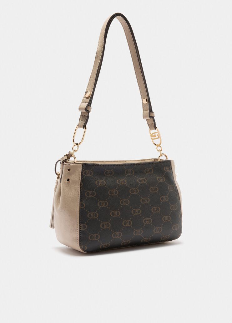 Borsa a spalla media monogram beige Liu Jo - medium