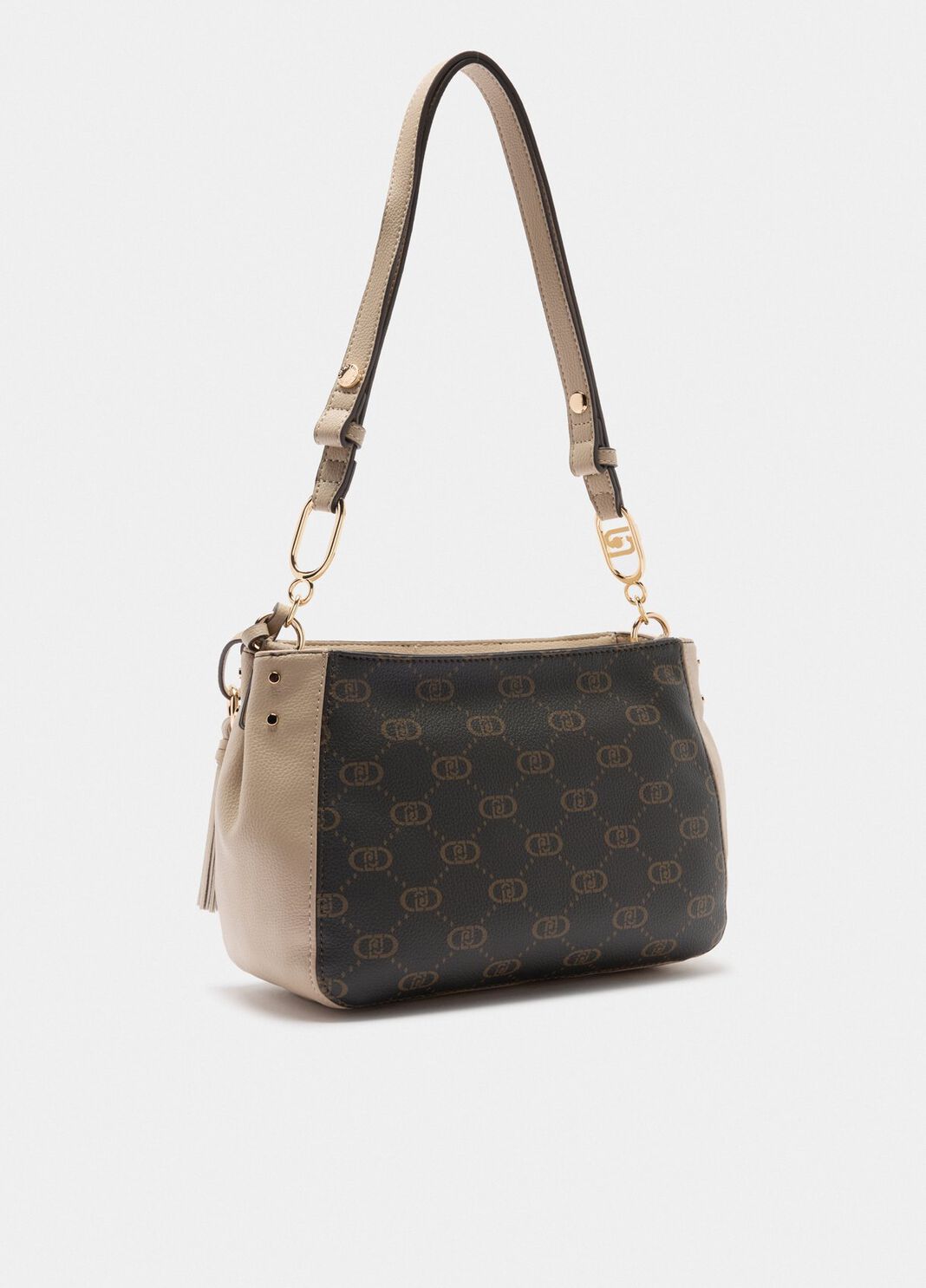 Borsa a spalla media monogram beige Liu Jo - large image number 1