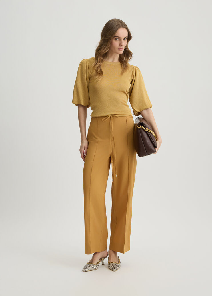 Mustard yellow trousers with belt caramel Liu Jo - medium Mustard yellow trousers with belt caramel Liu Jo - medium