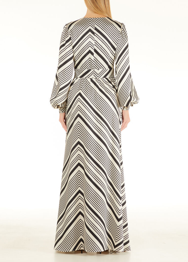 Long eco-friendly dress black and white stripes Liu Jo - large image number 1  Long eco-friendly dress black and white stripes Liu Jo - large image number 1