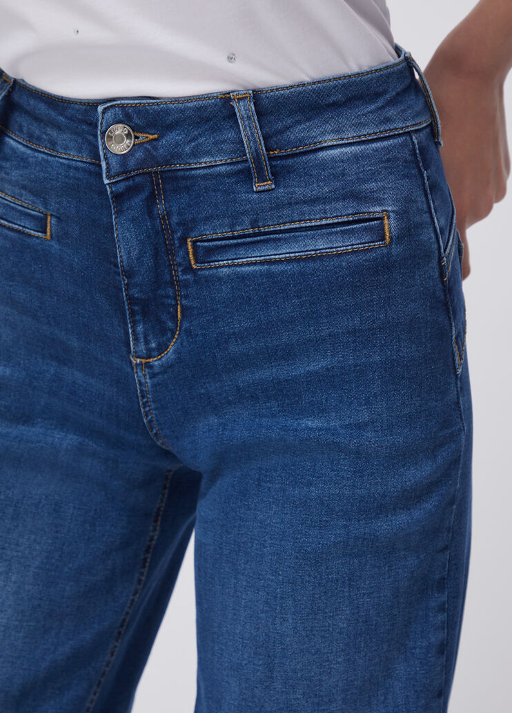 Jean évasé à taille haute denim bleu foncé Liu Jo - large image number 4