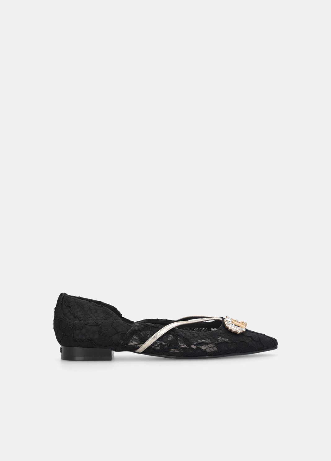 Ballerine in pizzo con logo gioiello nero Liu Jo - large image number 0