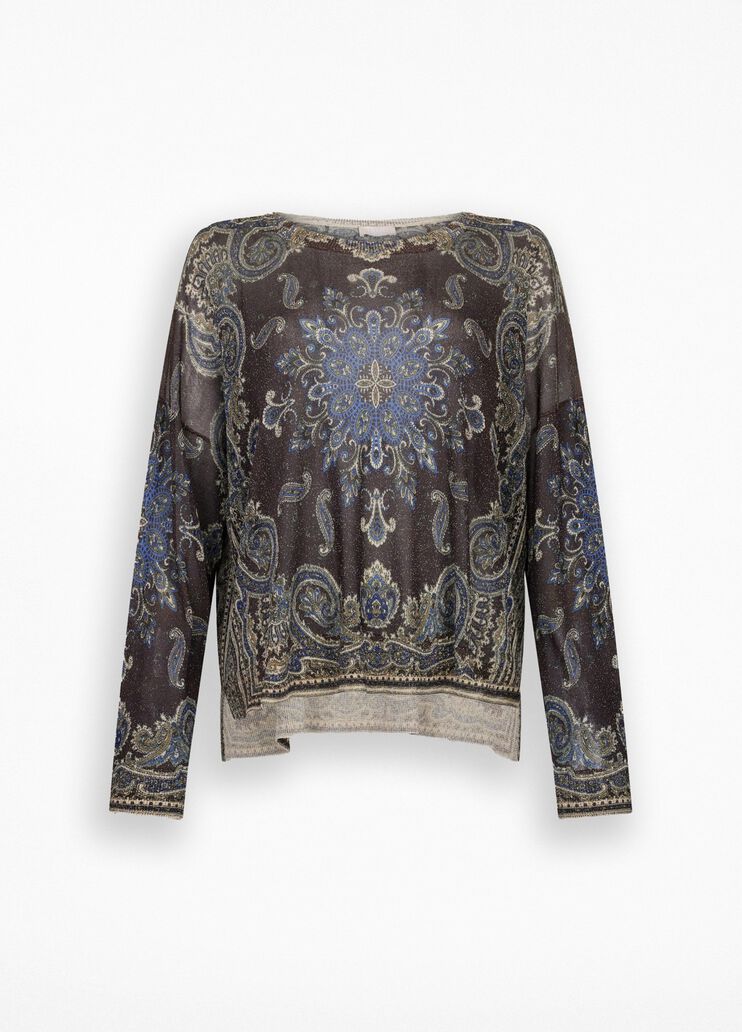 Lurex® jumper brown with print Liu Jo - large image number 6