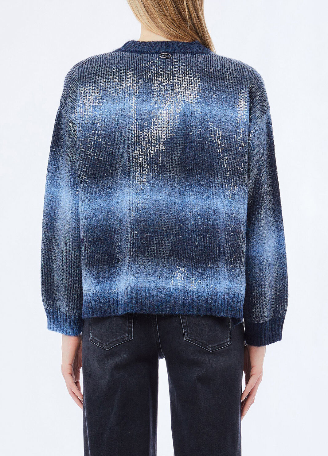 Pull avec paillettes bleu fonc&eacute; Liu Jo - large image number 1