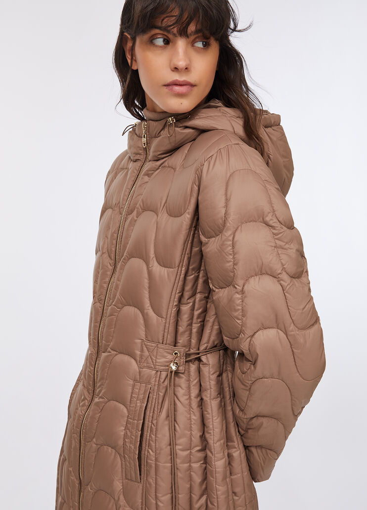 Mantel aus gestepptem Nylon Milchschokolade Liu Jo - large image number 2